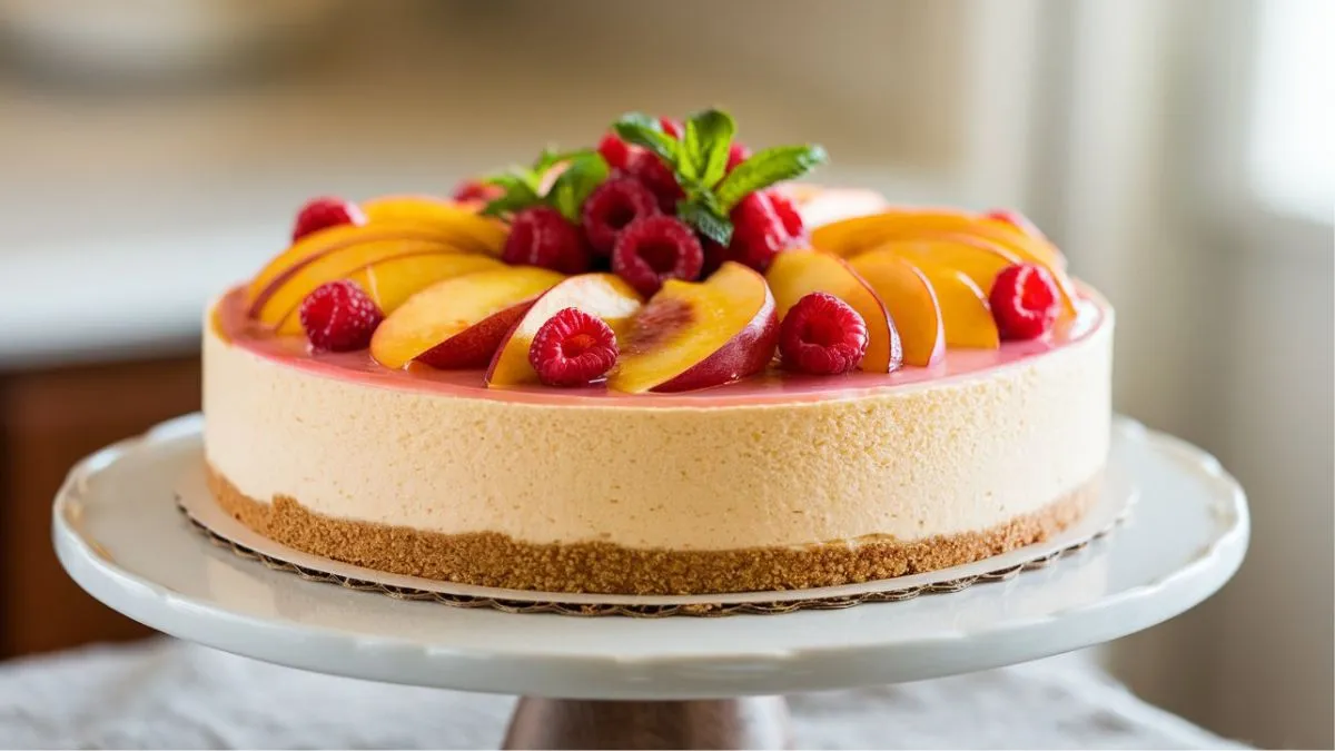 Peach Raspberry Cheesecake
